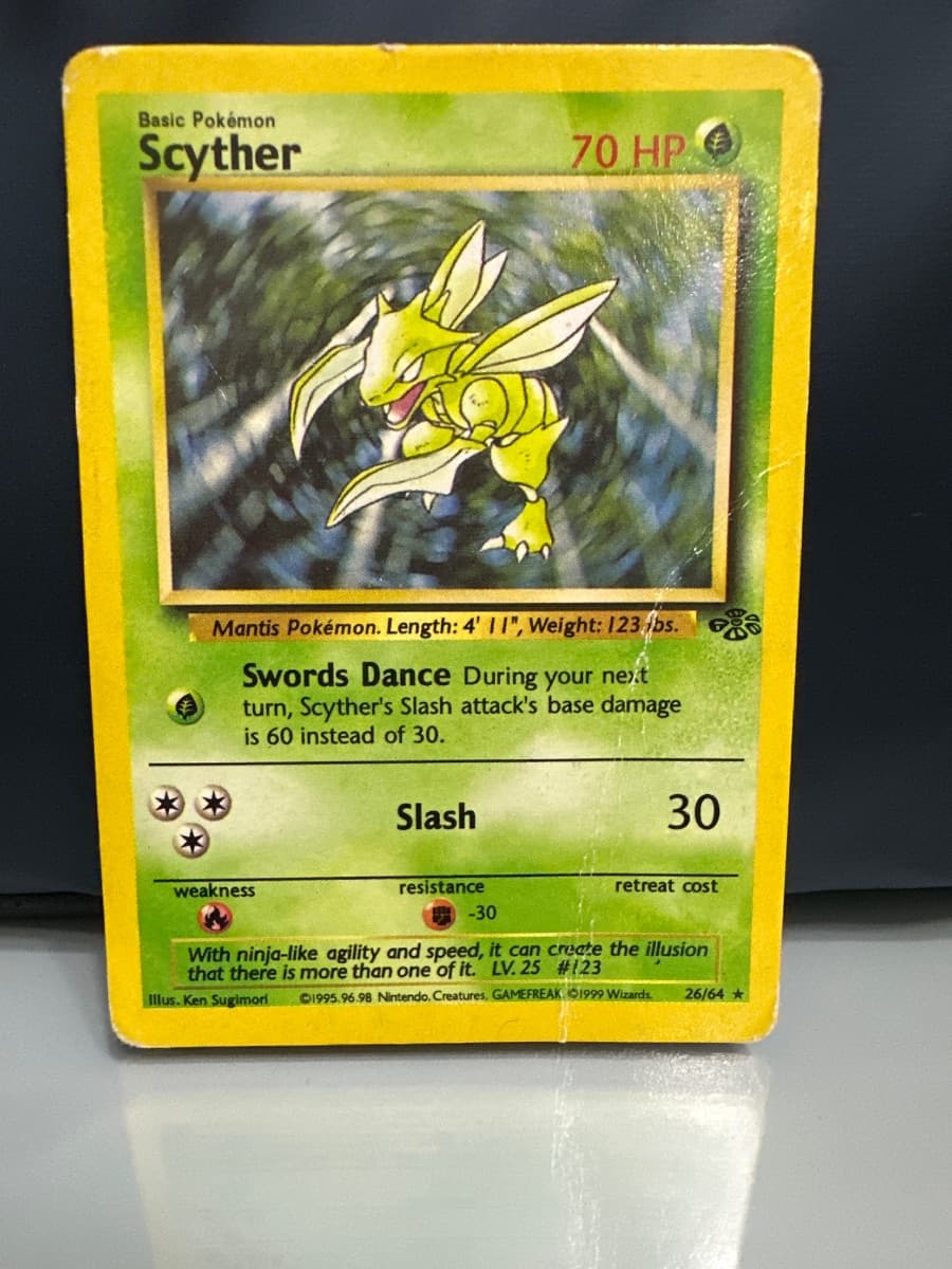 Jungle Pokémon Lot – Scyther + Cubone, Nidorina, Oddish & more (7 cards)