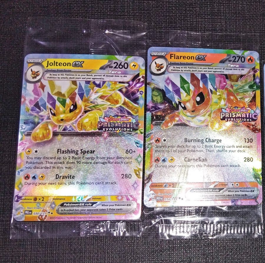 2x (Sealed) Prismatic Evolutions Stamped Promo Lot + (Espeon ex , Leafeon ex)